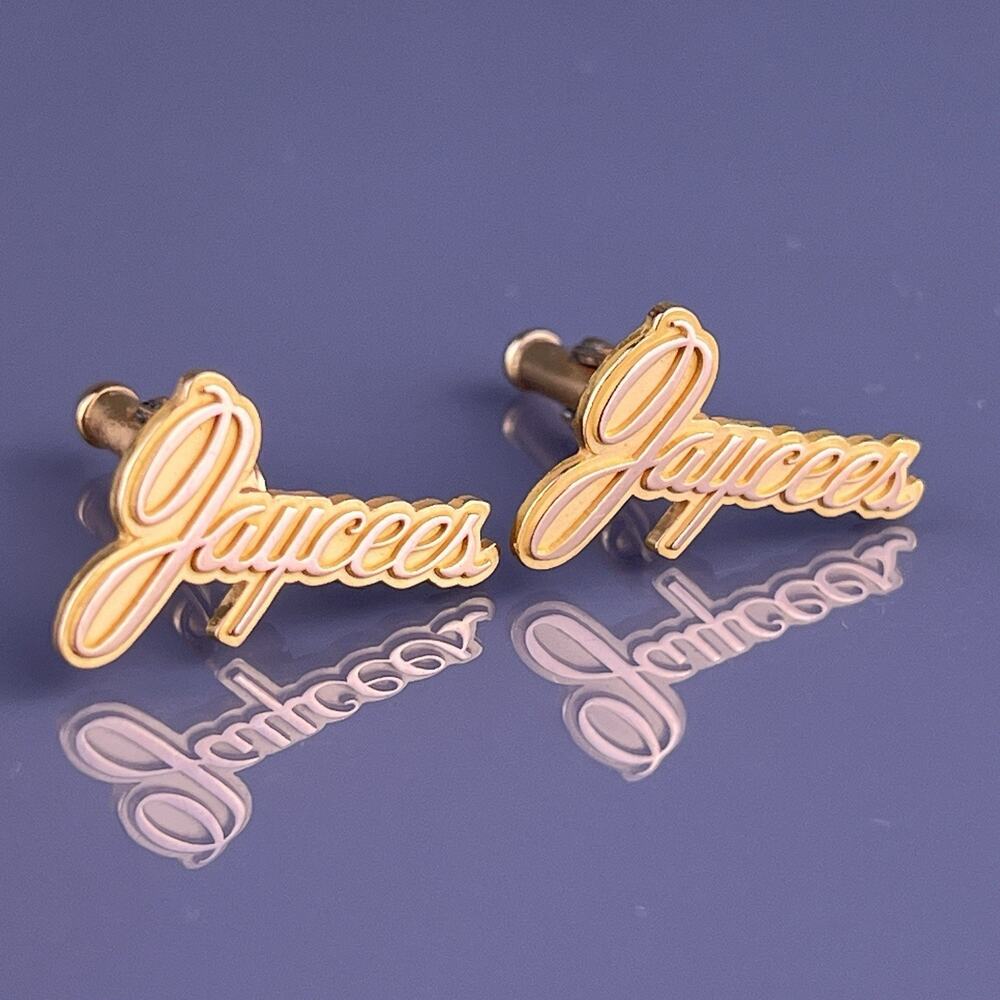 US Jaycees Junior Chamber Intl Cufflinks 1/10 10k Gold Filled JCI Leadership VTG